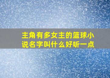 主角有多女主的篮球小说名字叫什么好听一点