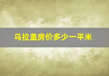 乌拉盖房价多少一平米