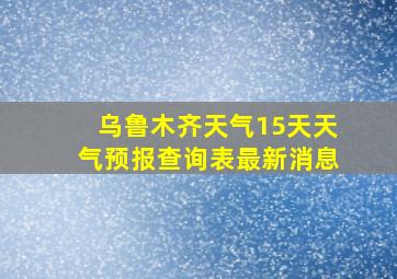 乌鲁木齐天气15天天气预报查询表最新消息