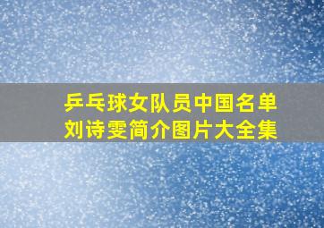 乒乓球女队员中国名单刘诗雯简介图片大全集