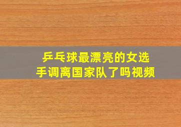 乒乓球最漂亮的女选手调离国家队了吗视频