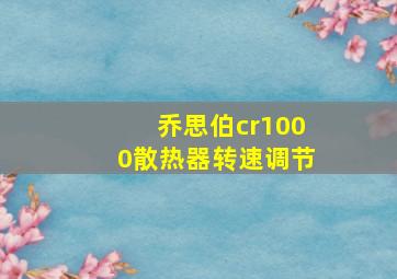 乔思伯cr1000散热器转速调节