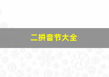 二拼音节大全