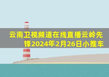 云南卫视频道在线直播云岭先锋2024年2月26日小推车