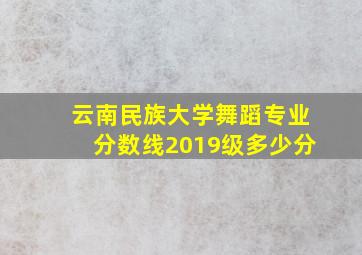 云南民族大学舞蹈专业分数线2019级多少分