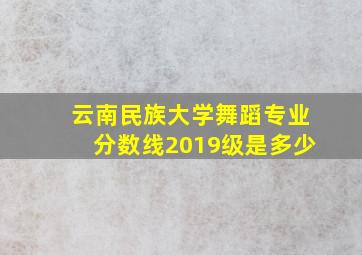 云南民族大学舞蹈专业分数线2019级是多少