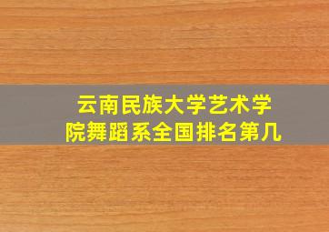 云南民族大学艺术学院舞蹈系全国排名第几