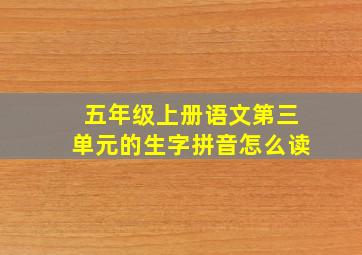 五年级上册语文第三单元的生字拼音怎么读