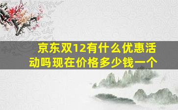 京东双12有什么优惠活动吗现在价格多少钱一个