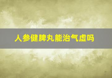 人参健脾丸能治气虚吗