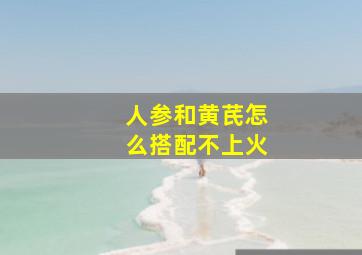 人参和黄芪怎么搭配不上火