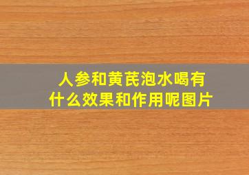 人参和黄芪泡水喝有什么效果和作用呢图片