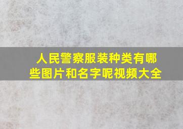 人民警察服装种类有哪些图片和名字呢视频大全