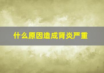 什么原因造成肾炎严重