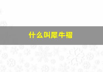 什么叫犀牛褶