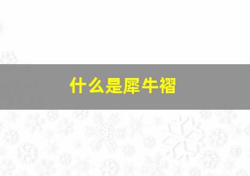 什么是犀牛褶