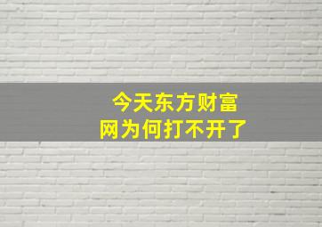 今天东方财富网为何打不开了