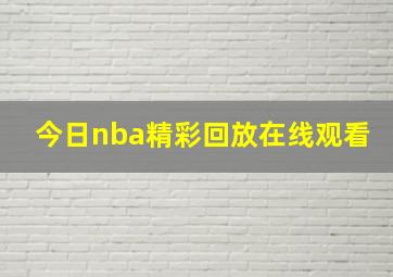 今日nba精彩回放在线观看