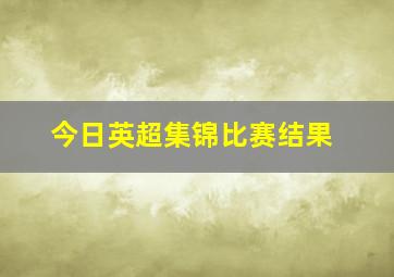 今日英超集锦比赛结果