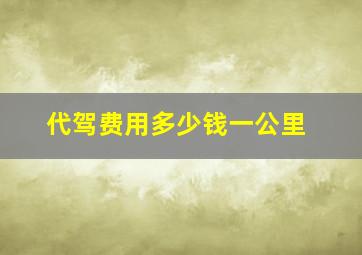 代驾费用多少钱一公里