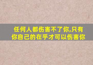 任何人都伤害不了你,只有你自己的在乎才可以伤害你