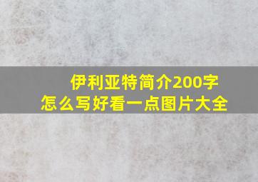 伊利亚特简介200字怎么写好看一点图片大全