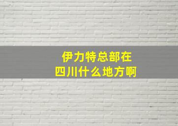 伊力特总部在四川什么地方啊