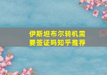 伊斯坦布尔转机需要签证吗知乎推荐