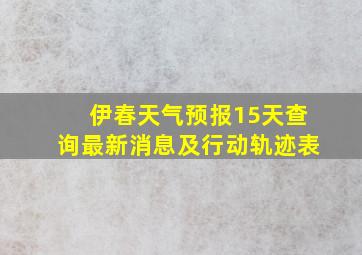 伊春天气预报15天查询最新消息及行动轨迹表