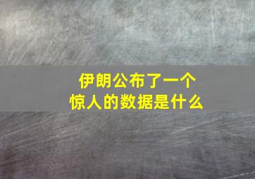 伊朗公布了一个惊人的数据是什么