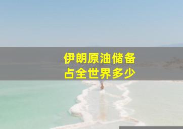 伊朗原油储备占全世界多少