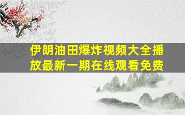 伊朗油田爆炸视频大全播放最新一期在线观看免费