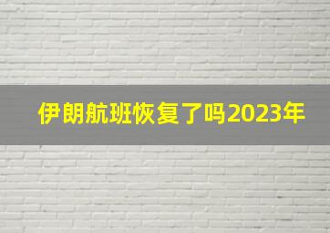 伊朗航班恢复了吗2023年