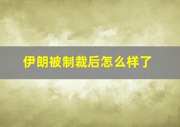 伊朗被制裁后怎么样了