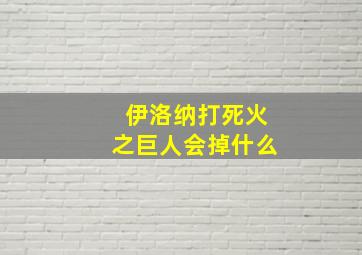 伊洛纳打死火之巨人会掉什么