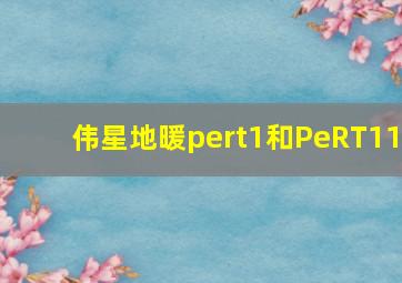 伟星地暖pert1和PeRT11