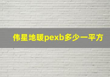 伟星地暖pexb多少一平方