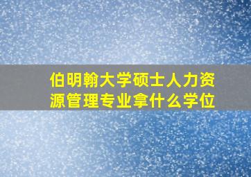 伯明翰大学硕士人力资源管理专业拿什么学位