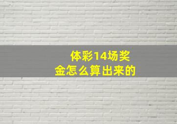 体彩14场奖金怎么算出来的