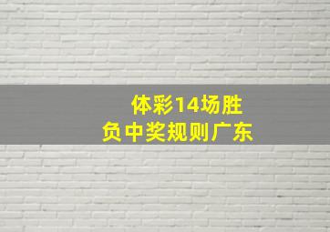 体彩14场胜负中奖规则广东