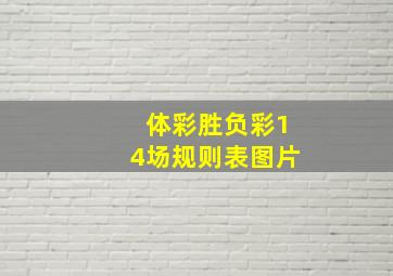 体彩胜负彩14场规则表图片