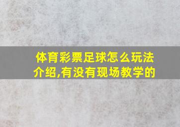 体育彩票足球怎么玩法介绍,有没有现场教学的