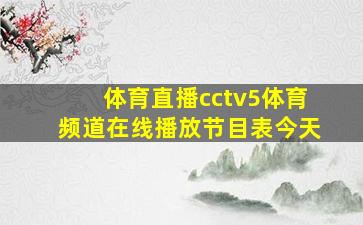 体育直播cctv5体育频道在线播放节目表今天