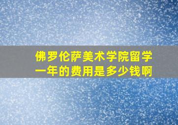 佛罗伦萨美术学院留学一年的费用是多少钱啊