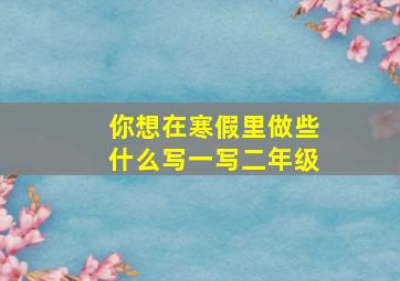 你想在寒假里做些什么写一写二年级