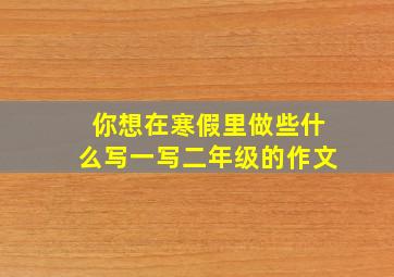 你想在寒假里做些什么写一写二年级的作文