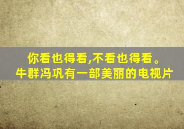 你看也得看,不看也得看。牛群冯巩有一部美丽的电视片