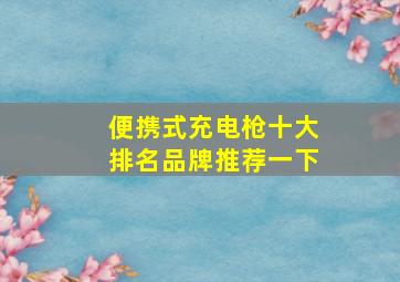 便携式充电枪十大排名品牌推荐一下