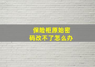 保险柜原始密码改不了怎么办