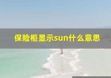 保险柜显示sun什么意思